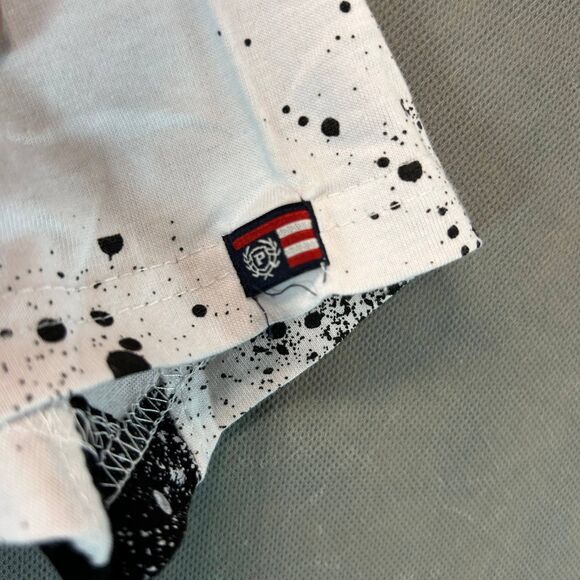 Phat Farm T-Shirt Men’s Size Small Black White Paint Splatter Graphic Tee Pocket - Picture 3 of 7